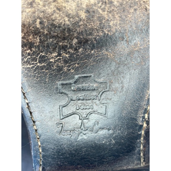 Vintage Tony Lama Men's Brown Bull Hide Almond Toe Cowboy Boot Size 8.5 - Picture 7 of 10